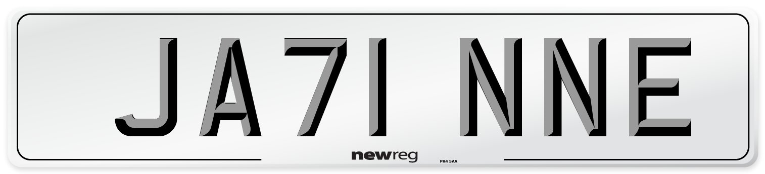 JA71 NNE Number Plate from New Reg